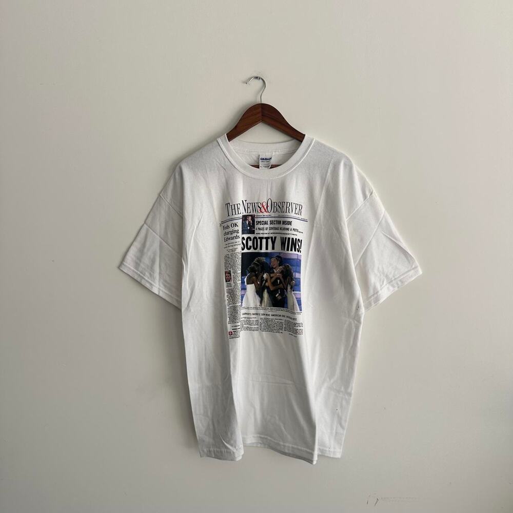 Vintage 2000s American Idol Newspaper Graphic Tee Size XL